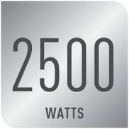 2500 W Leistung für ein schnelles Aufheizen