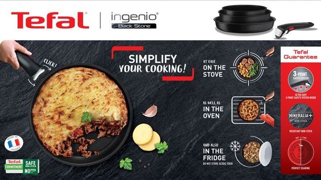 Ingenio Black Stone 4-teiliges Kasserollen-Set L39996