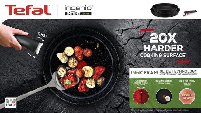 Ingenio Intens' Ceram Bratpfannen 24/28 cm Set, Antihaft-Kochgeschirr, Performant Ceramic