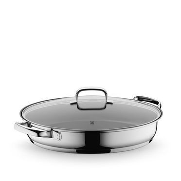 Gourmet-/Fischpfanne mit Glasdeckel, oval, 38 x 26 cm