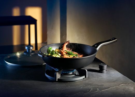 PermaDur Premium Wok mit Glasdeckel, 30 cm