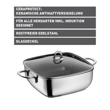 Silit Studio Schmorkasserolle mit Glasdeckel, 29 x 29 cm