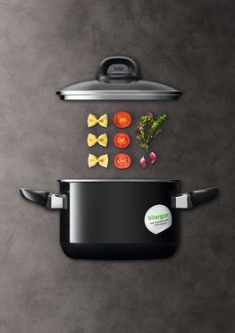 Silit Silargan® Modesto Bratentopf mit Deckel, 16 cm, Black