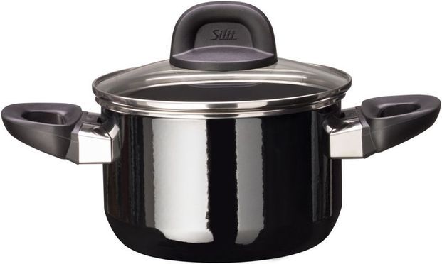 Silit Silargan® Modesto Kochtopf mit Deckel, 16 cm, Black