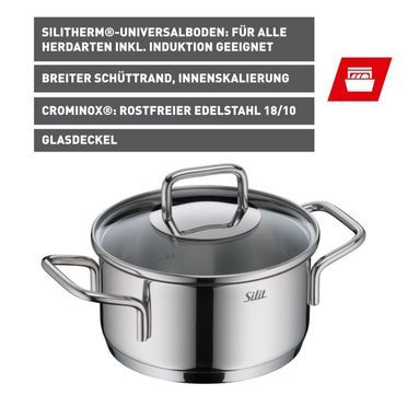 Silit Extra Cook Bratentopf 16 cm mit Glasdeckel