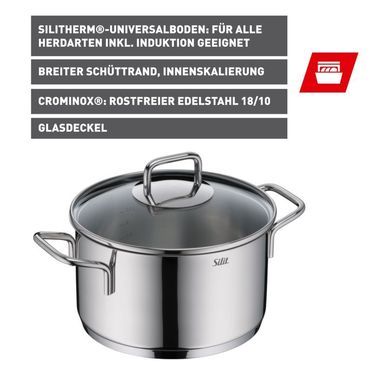 Silit Extra Cook Kochtopf 20 cm mit Glasdeckel