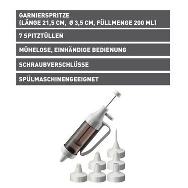 KAISER Inspiration Einhand-Garnierspritze, 8-teiliges Set