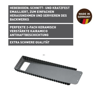 KAISER La Forme Plus Tarte- und Quicheform mit Hebeboden, rechteckig, 35 x 13 cm
