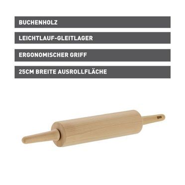 KAISER Inspiration Teigausroller Buchenholz, 25 cm