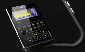 Modernes Display mit Halterung für Smartphone/Tablet