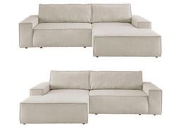 Flexibles Ecksofa mit wählbarer Recamiere