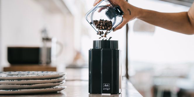 Melitta® amigo® Elektrische Kaffeemühle mit Schlagmesser, schwarz