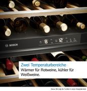 Wärmer für Rotweine, kühler für Weißweine.