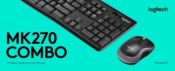 Logitech MK270 Kabelloses Tastatur Maus Set, Lange Akkulaufzeit, Deutsches QWERTZ Layout Schwarz
