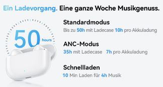Bis zu 50 Stunden Musikwiedergabe