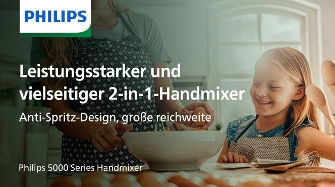 Philips 5000 series HR3781/10 Leistungsstarker 500-Watt-Handmixer