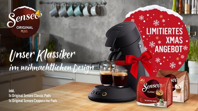 Philips Senseo Kaffeepadmaschine Original Plus XMAS Limited Edition CSA210/69