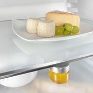 Satinierte Glasplatten mit Edelstahl-Zierleisten