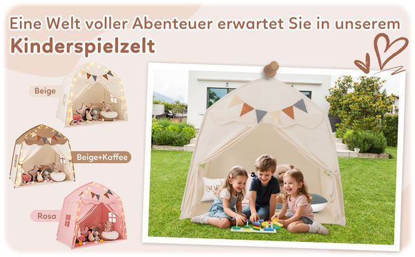 2 in 1 Kinderzelt für Kinder ab 3 Jahren