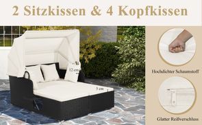 Mit 2 Sitzkissen und 4 Rückenkissen