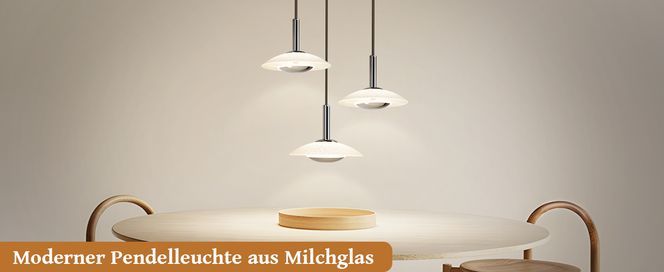 Moderner und eleganter runder Pendelleuchte, der Ihrem Esszimmer Stil verleiht
