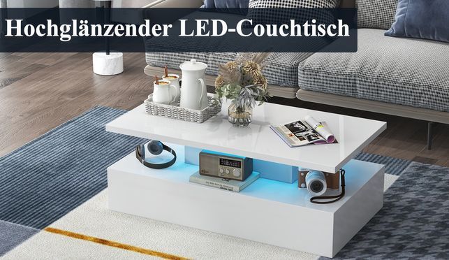 LED Couchtisch von COSTWAY