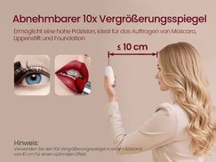 Abnehmbarer 10x Vergrößerungsspiegel: 