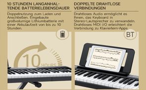 Lange Akkulaufzeit und zwei kabellose Verbindungen