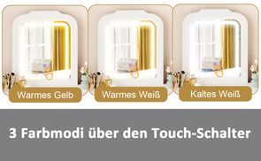 3 Farben LED beleuchteter Spiegel