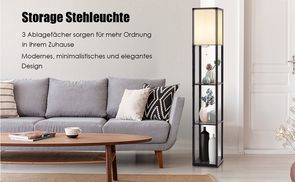2 in 1 Stehlampe und Regale