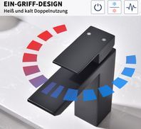 Einhebelmischer für warmes und kaltes Wasser.