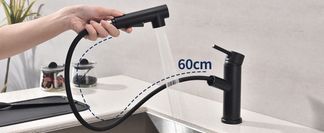 Ausziehbare Küchenarmatur mit 60 cm Schlauch