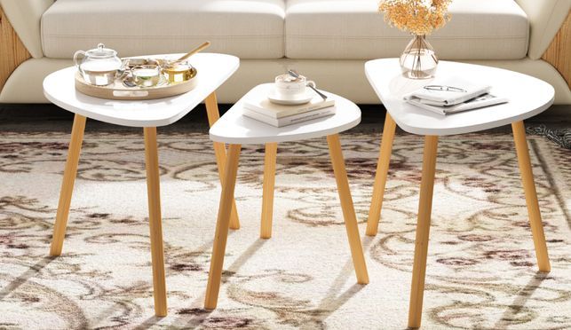 Homfa 3er Set Couchtisch, Beistelltisch