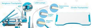 Große Tischplatte & LED Tischlampe