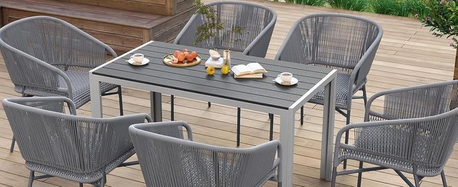 Aluminium WPC Gartentisch 110*70*73cm