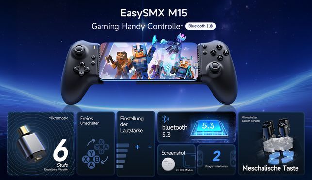 EasySMX M15 Handy Controller für Android, Smartphone Controller, Bluetooth Handy Controller