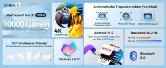 12000 Lumen und unterstützt 4K/1080P