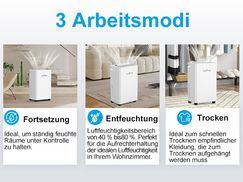 Effizienter Luftentfeuchter mit 3 Arbeitsmodi