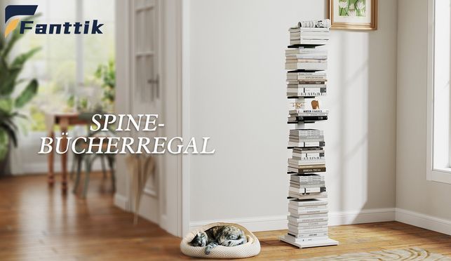 8 stöckiges Bücherregal mit auffälligem und einzigartigem Design