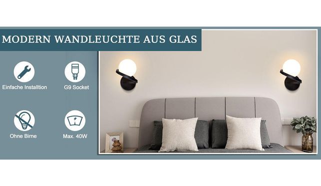Moderne Wandleuchte aus Glas