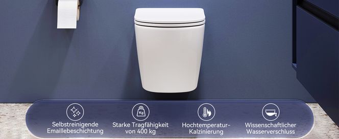 MODERNES TIEFSPÜLER WC MIT WC DECKEL MIT ABSENKAUTOMATIK FÜR HYGIENE UND KOMFORT