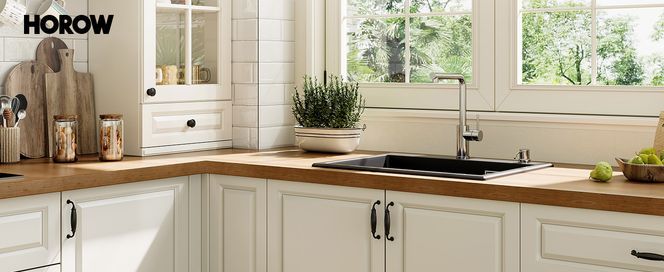 HOROW Spülbecken Küchenspüle aus Granit, Einbauspüle, Großes 1 Becken küchen waschbecken