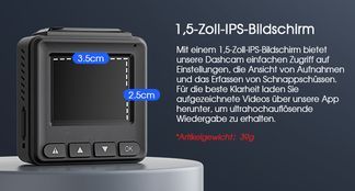1,5 Zoll IPS Bildschirm – Klarheit pur