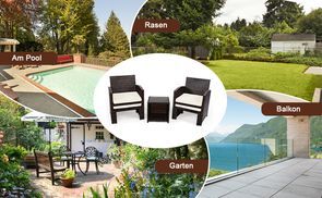 5 teiliges PE Rattan Set