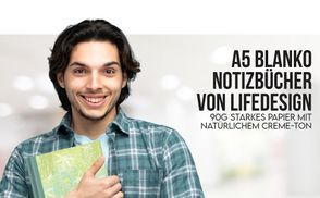 Blanko Notizbücher im praktischen DIN A5 Format