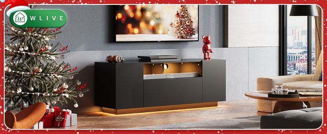 Wlive Modernes TV Lowboard mit LED–Design & Ordnung für Ihr Wohnzimmer