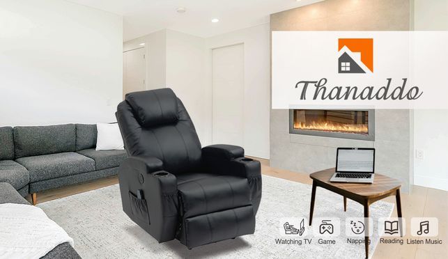 Thanaddo Elektrisch Relaxsessel Massagesessel Fernsehsessel, mit Liegefunktion