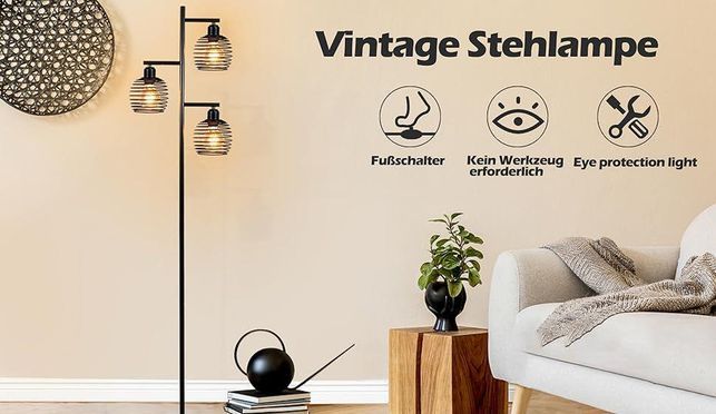 Vintage Stehlampe aus Eisen