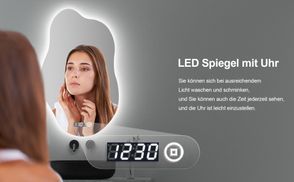 LED Spiegel mit Digitaluhr