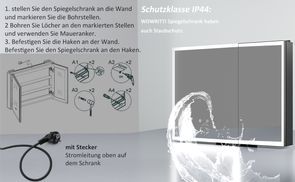 Wandmontage, mit Stecker